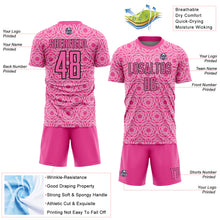 Load image into Gallery viewer, Custom Light Pink Pink-Black Colombia Geometric Interlocking Pattern Sublimation Soccer Uniform Jersey
