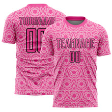 Load image into Gallery viewer, Custom Light Pink Pink-Black Colombia Geometric Interlocking Pattern Sublimation Soccer Uniform Jersey
