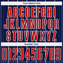 Load image into Gallery viewer, Custom Navy Red-White France Vertical Pinstripe Sublimation Soccer Uniform Jersey
