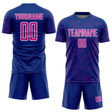 Load image into Gallery viewer, Custom Royal Deep Pink-White Curve Lines Sublimation Soccer Uniform Jersey
