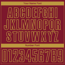 Load image into Gallery viewer, Custom Crimson-Old Gold Curve Lines Sublimation Soccer Uniform Jersey
