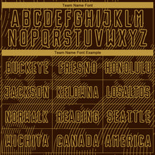 Load image into Gallery viewer, Custom Brown-Old Gold Curve Lines Sublimation Soccer Uniform Jersey

