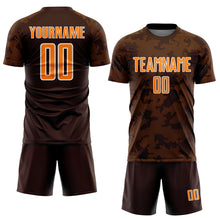 Load image into Gallery viewer, Custom Brown Bay Orange-White Curve Lines Sublimation Soccer Uniform Jersey
