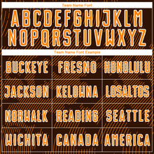 Load image into Gallery viewer, Custom Brown Bay Orange-White Curve Lines Sublimation Soccer Uniform Jersey
