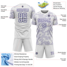 Load image into Gallery viewer, Custom White-Dark Purple Curve Lines Sublimation Soccer Uniform Jersey
