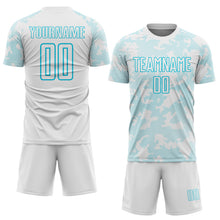 Laden Sie das Bild in den Galerie-Viewer, Custom White-Lakes Blue Curve Lines Sublimation Soccer Uniform Jersey
