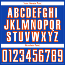 Load image into Gallery viewer, Custom Thunder Blue White-Orange Curve Lines Sublimation Soccer Uniform Jersey
