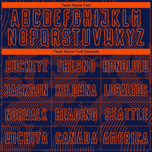 Load image into Gallery viewer, Custom Navy-Orange Curve Lines Sublimation Soccer Uniform Jersey
