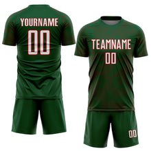 Laden Sie das Bild in den Galerie-Viewer, Custom Green White-Red Curve Lines Sublimation Soccer Uniform Jersey
