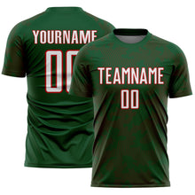 Laden Sie das Bild in den Galerie-Viewer, Custom Green White-Red Curve Lines Sublimation Soccer Uniform Jersey
