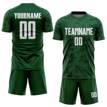 Load image into Gallery viewer, Custom Green White-Gray Curve Lines Sublimation Soccer Uniform Jersey
