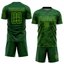 Load image into Gallery viewer, Custom Green-Neon Green Curve Lines Sublimation Soccer Uniform Jersey
