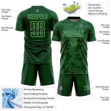 Load image into Gallery viewer, Custom Green-Pea Green Curve Lines Sublimation Soccer Uniform Jersey
