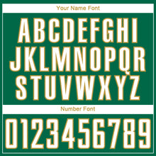 Load image into Gallery viewer, Custom Kelly Green White-Old Gold Curve Lines Sublimation Soccer Uniform Jersey
