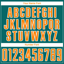 Load image into Gallery viewer, Custom Teal Bay Orange-White Curve Lines Sublimation Soccer Uniform Jersey
