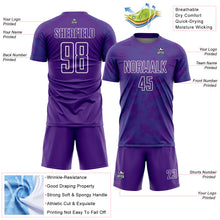Load image into Gallery viewer, Custom Purple Teal-White Curve Lines Sublimation Soccer Uniform Jersey
