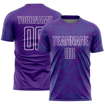 Custom Purple Teal-White Curve Lines Sublimation Soccer Uniform Jersey
