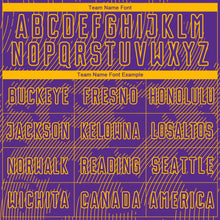 Load image into Gallery viewer, Custom Purple-Gold Curve Lines Sublimation Soccer Uniform Jersey
