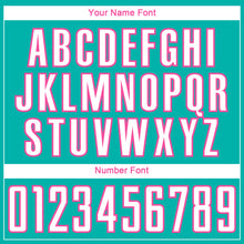 Load image into Gallery viewer, Custom Aqua White-Pink Curve Lines Sublimation Soccer Uniform Jersey
