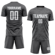 Load image into Gallery viewer, Custom Steel Gray White-Gray Curve Lines Sublimation Soccer Uniform Jersey
