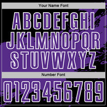 Load image into Gallery viewer, Custom Purple Black-White Splash Color Block Sublimation Soccer Uniform Jersey
