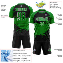 Загрузить изображение в средство просмотра галереи, Custom Grass Green Black-White Splash Color Block Sublimation Soccer Uniform Jersey
