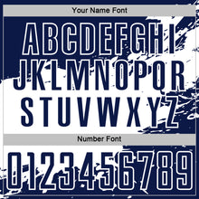 Load image into Gallery viewer, Custom White-Navy Splash Color Block Sublimation Soccer Uniform Jersey
