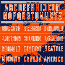 Charger l'image dans la galerie, Custom Orange Navy-White Splash Color Block Sublimation Soccer Uniform Jersey
