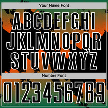 Charger l'image dans la galerie, Custom Kelly Green Black Orange-White Gradient Splash Sublimation Soccer Uniform Jersey
