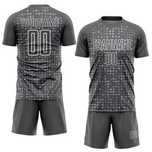 Charger l'image dans la galerie, Custom Steel Gray Gray-White Digital Geometric Fragment Speckles Sublimation Soccer Uniform Jersey
