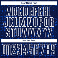 Загрузить изображение в средство просмотра галереи, Custom Navy Thunder Blue-White Digital Geometric Fragment Speckles Sublimation Soccer Uniform Jersey

