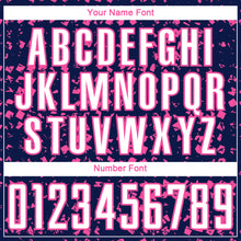 Загрузить изображение в средство просмотра галереи, Custom Navy White-Pink Digital Geometric Fragment Speckles Sublimation Soccer Uniform Jersey
