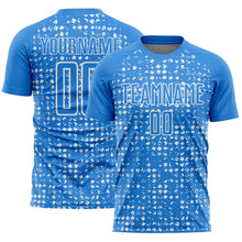 Charger l'image dans la galerie, Custom Powder Blue White Digital Geometric Fragment Speckles Sublimation Soccer Uniform Jersey
