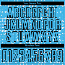 Загрузить изображение в средство просмотра галереи, Custom Sky Blue Black-White Digital Geometric Fragment Speckles Sublimation Soccer Uniform Jersey
