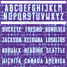 Загрузить изображение в средство просмотра галереи, Custom Purple White-Light Blue Digital Geometric Fragment Speckles Sublimation Soccer Uniform Jersey
