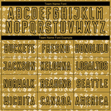 Laden Sie das Bild in den Galerie-Viewer, Custom Old Gold Black-Cream Digital Geometric Fragment Speckles Sublimation Soccer Uniform Jersey
