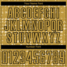 Laden Sie das Bild in den Galerie-Viewer, Custom Old Gold Black-Cream Digital Geometric Fragment Speckles Sublimation Soccer Uniform Jersey
