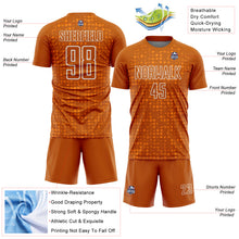 Загрузить изображение в средство просмотра галереи, Custom Texas Orange White-Bay Orange Digital Geometric Fragment Speckles Sublimation Soccer Uniform Jersey
