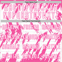 Load image into Gallery viewer, Custom White-Pink Splatter Torn Sharp Brush Stroke Sublimation Soccer Uniform Jersey
