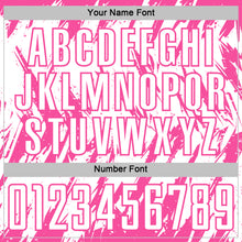 Load image into Gallery viewer, Custom White-Pink Splatter Torn Sharp Brush Stroke Sublimation Soccer Uniform Jersey
