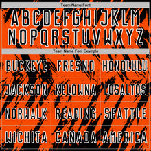 Load image into Gallery viewer, Custom Orange Black-White Splatter Torn Sharp Brush Stroke Sublimation Soccer Uniform Jersey
