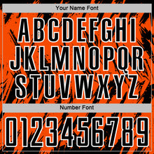 Load image into Gallery viewer, Custom Orange Black-White Splatter Torn Sharp Brush Stroke Sublimation Soccer Uniform Jersey
