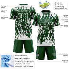 Загрузить изображение в средство просмотра галереи, Custom Green-White Splatter Torn Sharp Brush Stroke Sublimation Soccer Uniform Jersey
