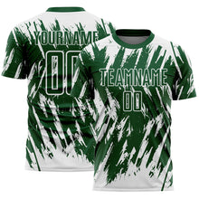 Загрузить изображение в средство просмотра галереи, Custom Green-White Splatter Torn Sharp Brush Stroke Sublimation Soccer Uniform Jersey
