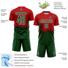 Load image into Gallery viewer, Custom Red Green-White Brasil Spray Gradient Sublimation Soccer Uniform Jersey
