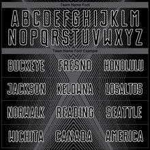 Charger l'image dans la galerie, Custom Black Steel Gray-White Brasil Geometric Chevron Sublimation Soccer Uniform Jersey
