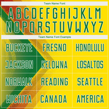 Charger l'image dans la galerie, Custom Light Yellow Kelly Green Red-White Brasil Abstract Geometric Sublimation Soccer Uniform Jersey
