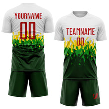 Load image into Gallery viewer, Custom White Red Green-Yellow Brasil Stadium Fan Sublimation Soccer Uniform Jersey
