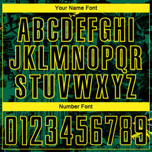 Charger l'image dans la galerie, Custom Black Kelly Green-Light Yellow Brasil Cityscape Splatter Sublimation Soccer Uniform Jersey
