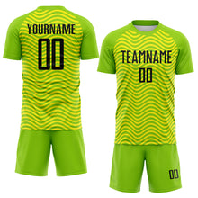 Загрузить изображение в средство просмотра галереи, Custom Green Black-Light Yellow Brasil Wave Sublimation Soccer Uniform Jersey
